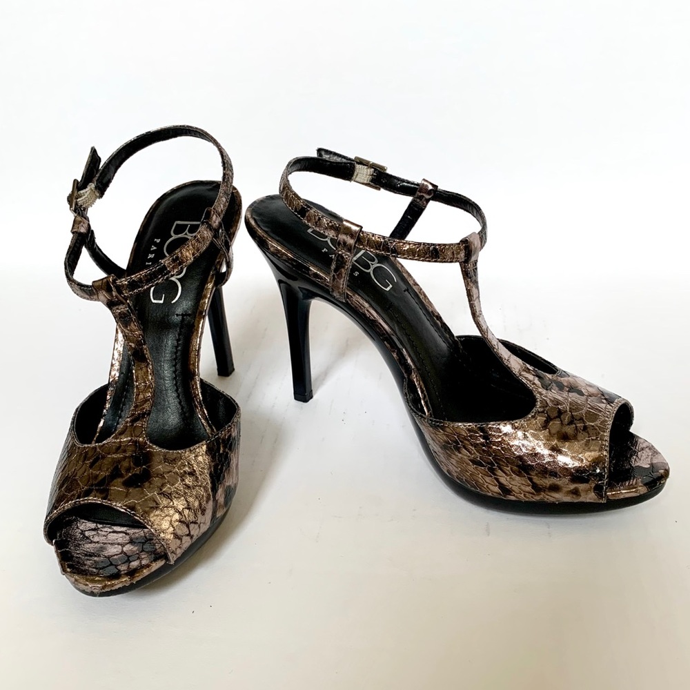 BCBG Paris Metallic Heels